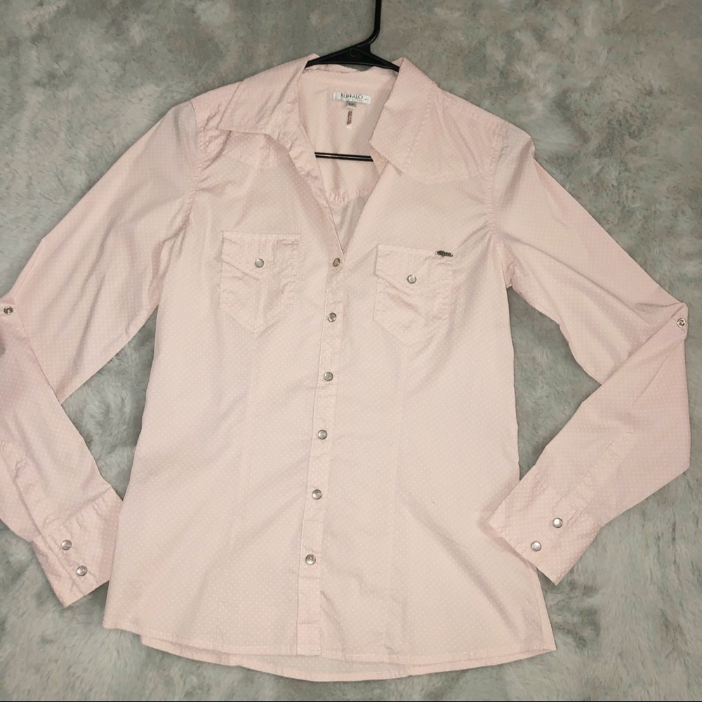 Buffalo David Bitton Shirt Pink Button-Up Cotton
